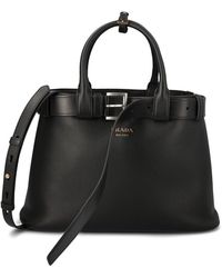 Prada - Medium Belted Leather Handbag - Lyst