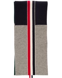 Thom Browne - Multicolor Scard With Intarsia Stripe In Wool Man - Lyst