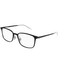 Montblanc - Eyeglasses Rectangle Full Rim, Frame And Clear Demo Lensn Lens Mb0196Ok001 Sunglasses - Lyst