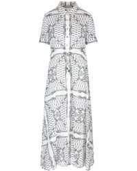 Tory Burch - Allover Graphic Printed Short Sleeved Dress - Lyst