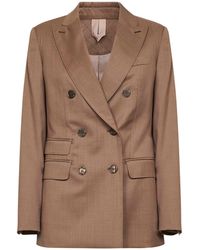 Max Mara - Hazelnut Twill Mxmcupola Double-Breasted Blazer - Lyst