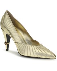 Versace - Pumps Metallic Leather Calf - Lyst