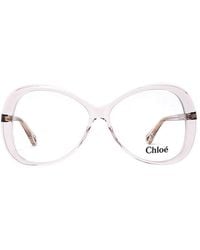 Chloé - Chloe Eyeglasses Butterfly Full Rim, Transparent Frame And Clear Demo Lens Ch0011O002 - Lyst