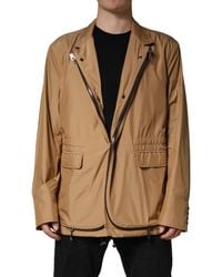 Dolce & Gabbana - Single Breasted Layered Coat Jacket Nylon Polyester Clothing - Lyst