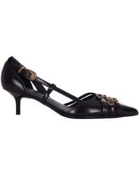 Pinko - Slingback Pointed-Toe Shoes With Decorative Buckles - Lyst