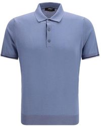 Moorer - Blue Cotton Polo Shirt - Lyst