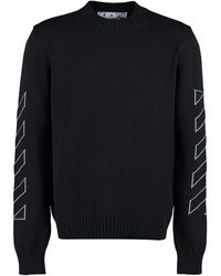 Off-White c/o Virgil Abloh Cotton Blend Crew-neck Sweater in Black 