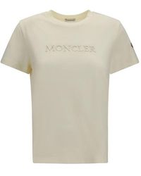 Moncler - Beige Cotton T - Lyst