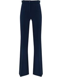 Elisabetta Franchi - Crepe Tuxedo Trousers With Satin Bands - Lyst