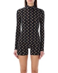 Marine Serre - Brand-print Fitted Stretch-jersey Top - Lyst