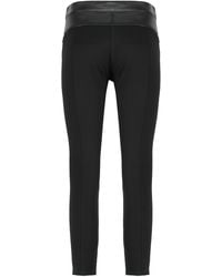 Pinko - Leather And Stretch Fabric Pants Sheep Skinny Trousers - Lyst