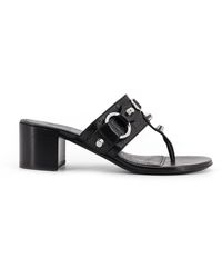 Balenciaga - City Tong Leather Heeled Sandals - Lyst