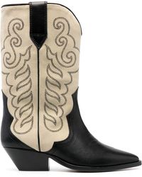 Isabel Marant - Black And Beige Suede Western Boots - Lyst