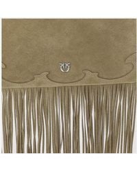 Pinko - Suede Shopping Bag Leather Tote - Lyst