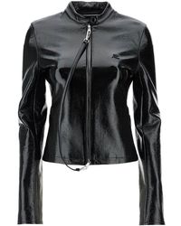 Courreges - Cotton Jacket With High Collar And Zip - Lyst