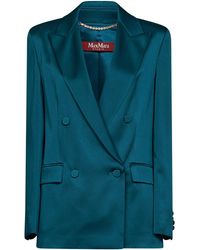 Max Mara - Oil Envers Satin Msearca Double-Breasted Blazer - Lyst