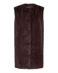 Herno - Faux Fur Vest Dark Chocolate Polyester Bomber Jackets - Lyst