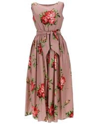 Dolce & Gabbana - Floral Motif Dress - Lyst