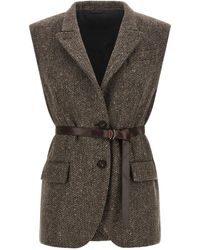 Brunello Cucinelli - Mélange Wool Vest - Lyst