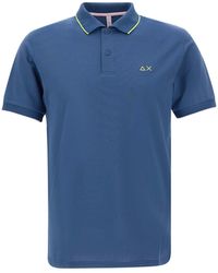 Sun 68 - Small Stripe Cotton Polo Shirt - Lyst