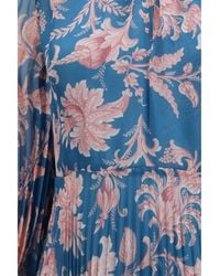 Etro - Maxi Pleated Dress With Flared Sleeves - Lyst