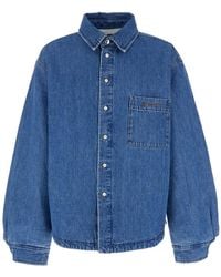 Jacquemus - 'La Chemise Boulanger' Jacket With Classic Collar And Logo Embroidery On The Front - Lyst