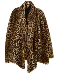 Dolce & Gabbana - Faux Fur Cape With Leopard Print - Lyst