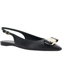 Ferragamo - 'Zelmi' Slingback Ballet Shoes With Logo Plaque On The Front - Lyst