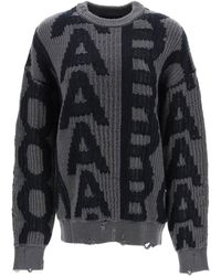 Marc Jacobs - Distressed Monogram Sweater - Lyst