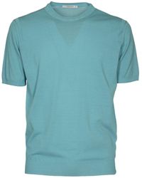 Kangra - Rib Trim Plain Crewneck T-Shirt - Lyst