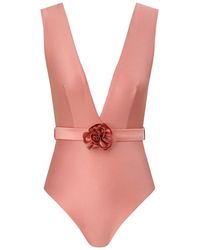 Zimmermann - One Piece Swimsuit With Floral Detail Lucky - Lyst