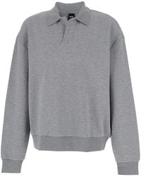 BOSS - Long Sleeve Polo With Dropped Shoulders And Ribbed Wool Finish - Lyst