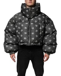 Dolce & Gabbana - Logo Print Puffer Jacket - Lyst