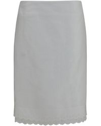 Magda Butrym - Embroidered Midi Skirt Cotton; Linen - Lyst