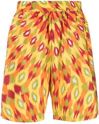 Valentino - Abstract-Print Track Shorts - Lyst
