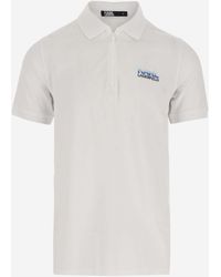 Karl Lagerfeld - Stretch Cotton Polo Shirt With Logo - Lyst