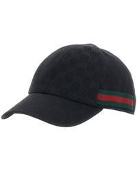Gucci - Baseball Cap With Web Detail Gg Canvas Hat - Lyst