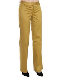 Just Cavalli - Just Cavalli Mustard Straight Formal Trousers Pants - Lyst