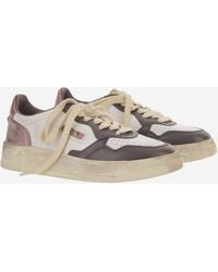Autry - Low-Top Sneakers Medalist Super Vintage Leather Trainers - Lyst
