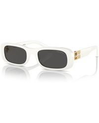 Miu Miu - Miu Sunglasses Rectangle Full Rim, Frame And Dark Lens Mu08Zs1425S0 - Lyst