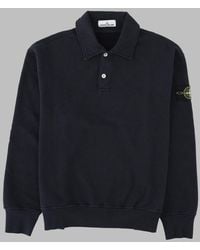 Stone Island - Oversized Polo-Collar Sweatshirt Cotton Sweater - Lyst