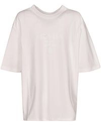 Prada - Oversized Round Neck T-Shirt - Lyst