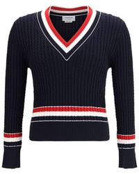 Thom Browne - Blue Cotton Sweatshirt - Lyst