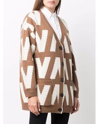 Valentino - Logo-Intarsia Virgin Wool Cardigan Clothing - Lyst