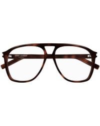 Saint Laurent - Sl 596 Dune Opt 003 Havana Havana Trasparent Glasses - Lyst