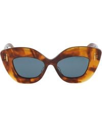 Loewe - Sunglasses Cat Eye Full Rim, Shiny Havana Frame And Lens Lw40127F53V - Lyst