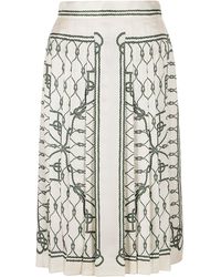 Tory Burch - Printed Pleated Skirt - Lyst