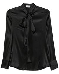 Mazzarelli - Silk Blouse With Pussy-Bow Shirt - Lyst