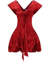Magda Butrym - Draped Shawl-Collar Midi Dress Cotton; Metal - Lyst
