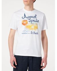 Mc2 Saint Barth - Cotton T-Shirt With Aperol Spritz Venice Print Aperol Special Edition - Lyst